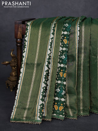 Green & Bottle Green Banarasi Silk - Patola Weaving