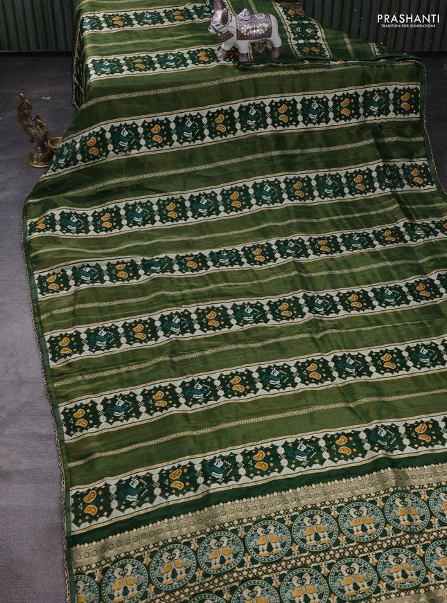 Green & Bottle Green Banarasi Silk - Patola Weaving