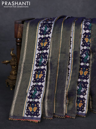 Navy Blue & Pink Banarasi Silk - Patola Weaving