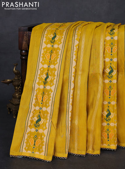 Yellow & Purple Banarasi Silk - Patola Weaving
