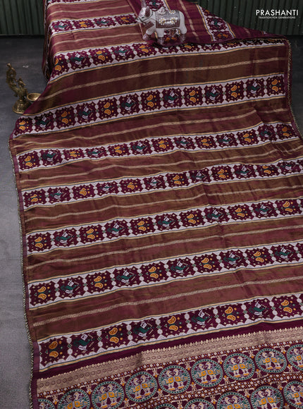 Purple & Peach Banarasi Silk - Patola Weaving