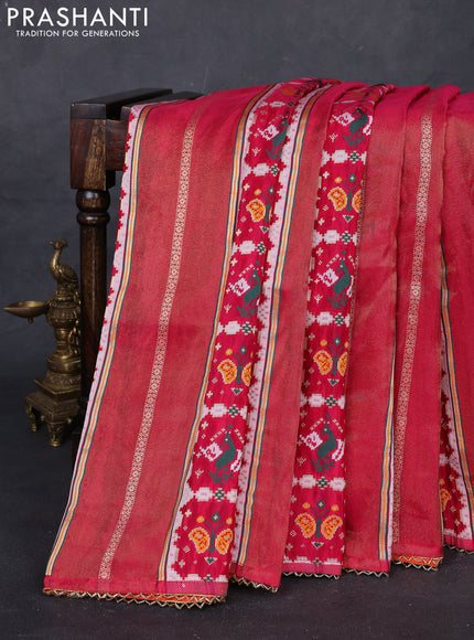 Pink & Orange Banarasi Silk - Patola Weaving