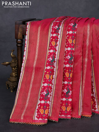 Pink & Orange Banarasi Silk - Patola Weaving