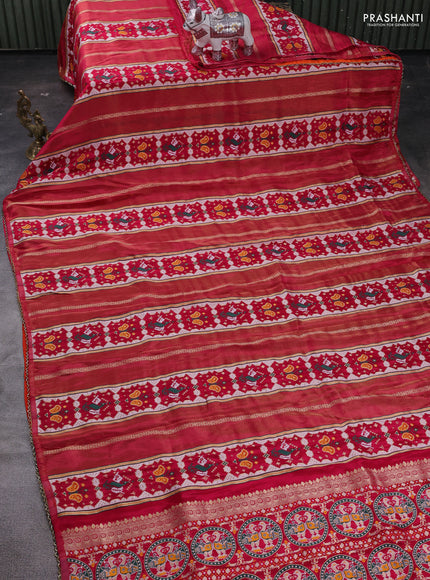 Pink & Orange Banarasi Silk - Patola Weaving