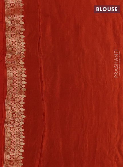 Coffee Brown & Orange Banarasi Silk - Patola Weaving