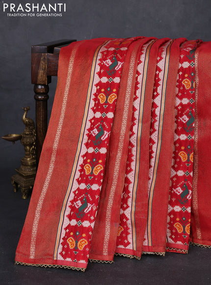 Red & Green Banarasi Silk - Patola Weaving
