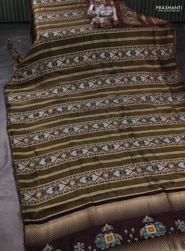 Coffee Brown Banarasi Silk - Patola Weaving