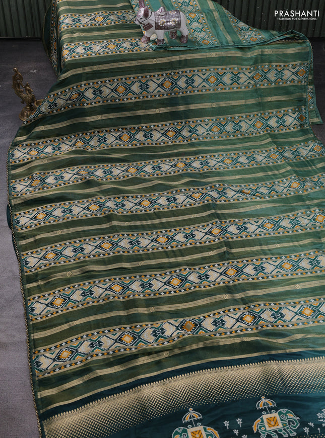 Peacock Green Banarasi Silk - Patola Weaving