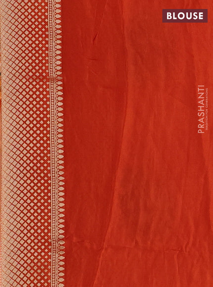 Orange Banarasi Silk - Patola Weaving