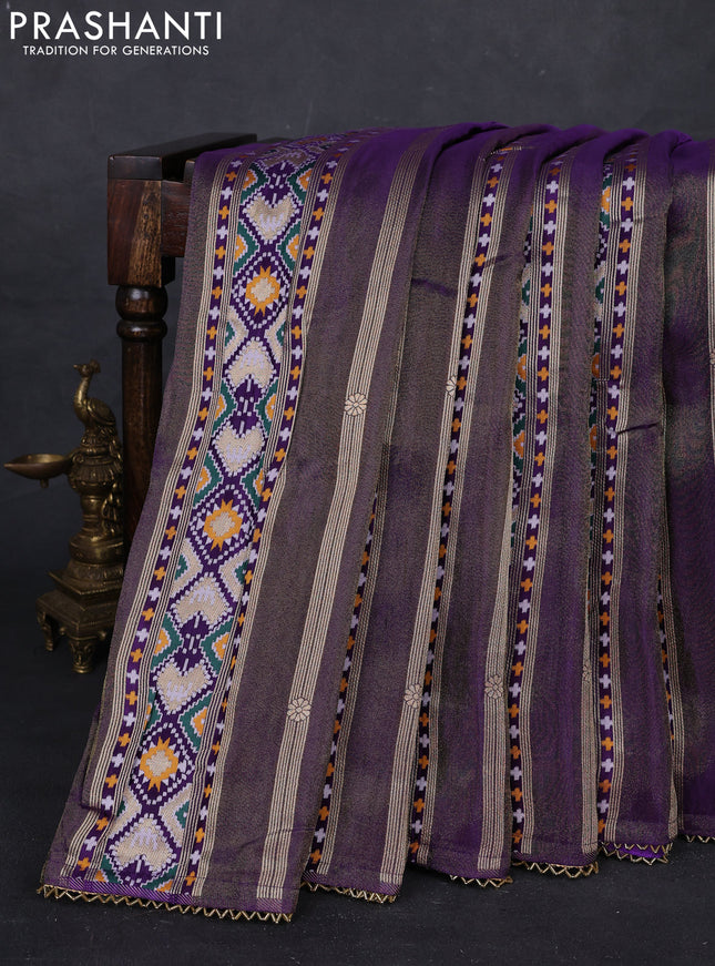 Violet Banarasi Silk - Patola Weaving