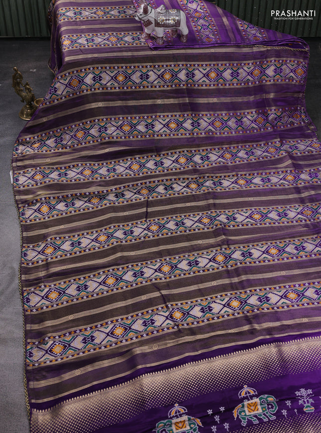 Violet Banarasi Silk - Patola Weaving