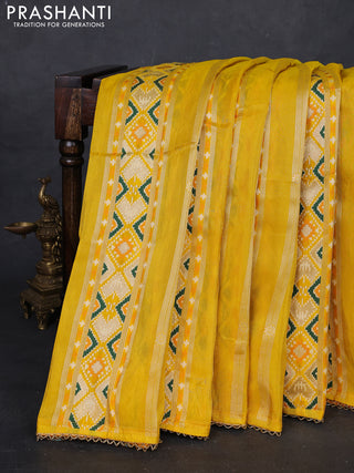 Yellow Banarasi Silk - Patola Weaving
