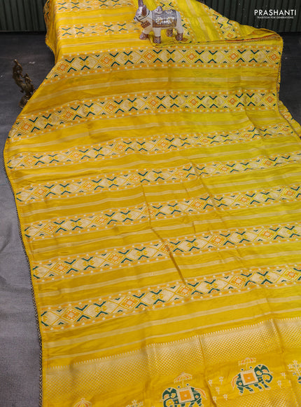 Yellow Banarasi Silk - Patola Weaving