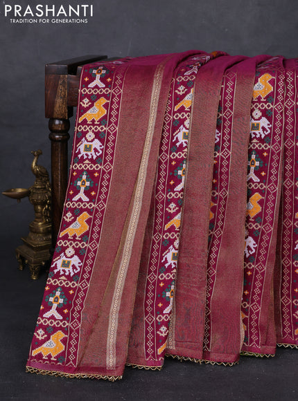 Purple & Lime Green Banarasi Silk - Patola Weaving