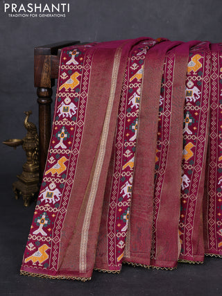 Purple & Lime Green Banarasi Silk - Patola Weaving