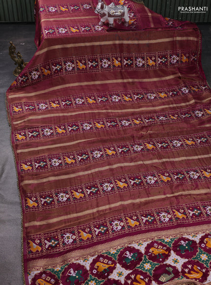 Purple & Lime Green Banarasi Silk - Patola Weaving