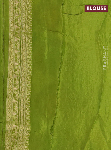 Purple & Lime Green Banarasi Silk - Patola Weaving