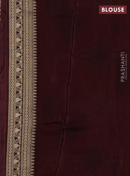 Orange & Coffee Brown Banarasi Silk - Patola Weaving