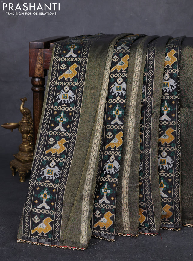 Black & Red Banarasi Silk - Patola Weaving