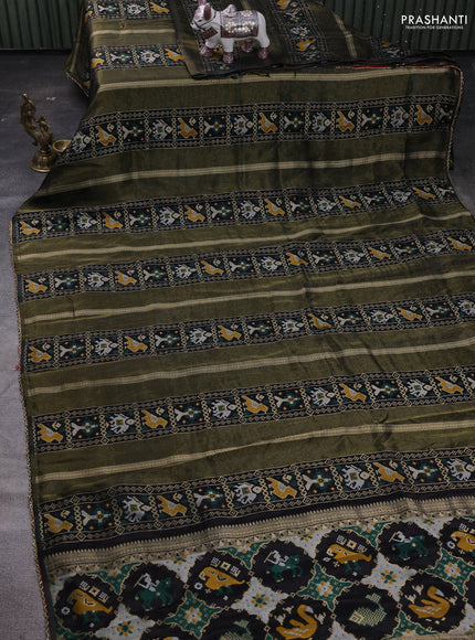 Black & Red Banarasi Silk - Patola Weaving