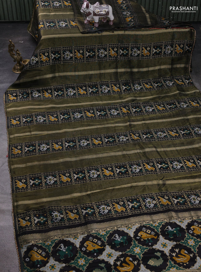 Black & Red Banarasi Silk - Patola Weaving