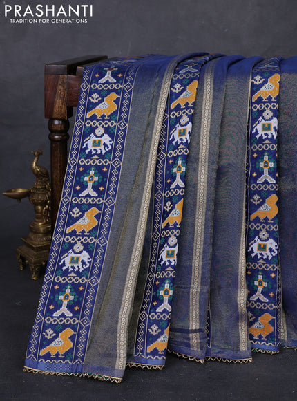 Blue & Teal Green Banarasi Silk - Patola Weaving