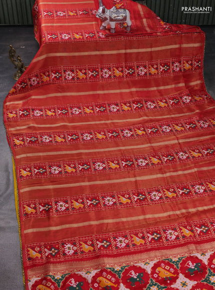 Red & Yellow Banarasi Silk - Patola Weaving