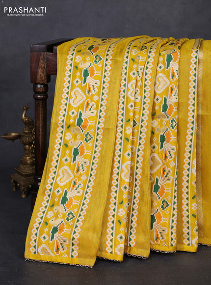Yellow & Pink Banarasi Silk - Patola Weaving