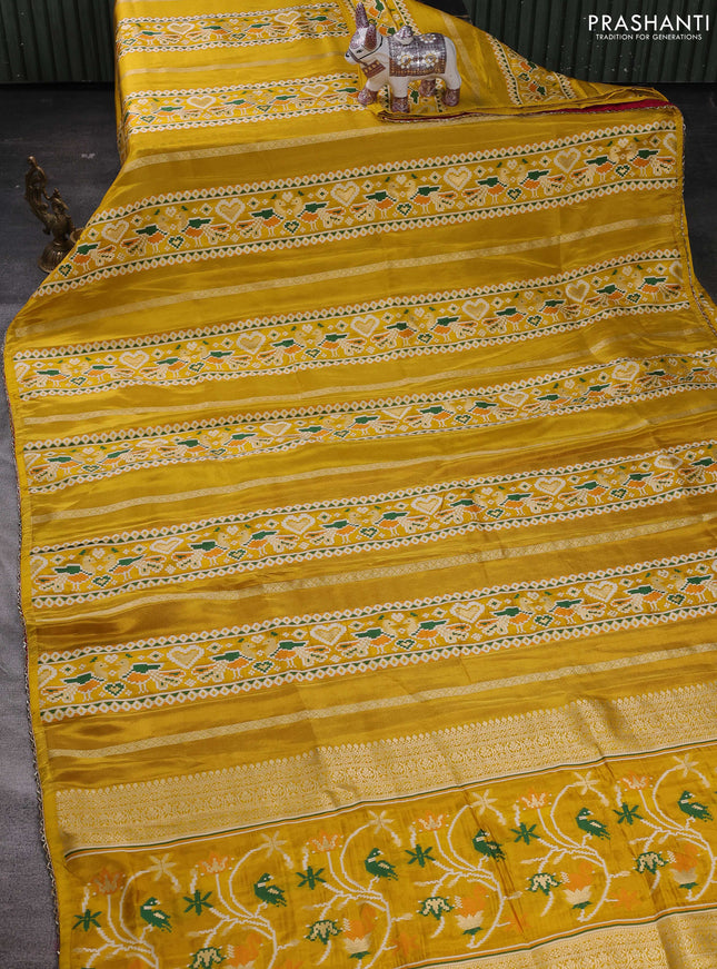 Yellow & Pink Banarasi Silk - Patola Weaving