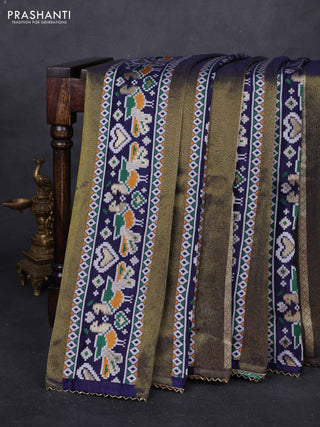 Navy Blue & Teal Blue Banarasi Silk - Patola Weaving