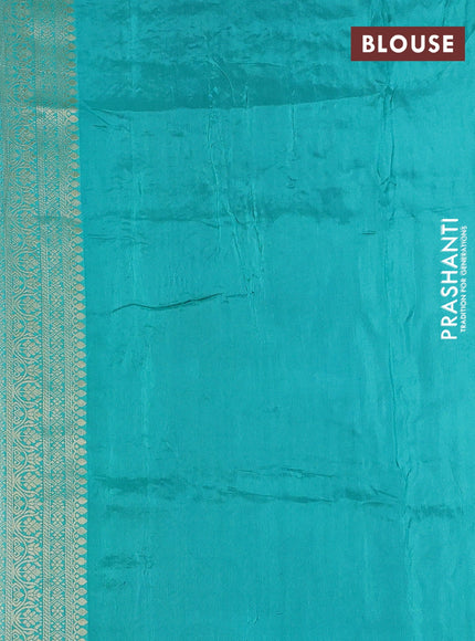 Navy Blue & Teal Blue Banarasi Silk - Patola Weaving