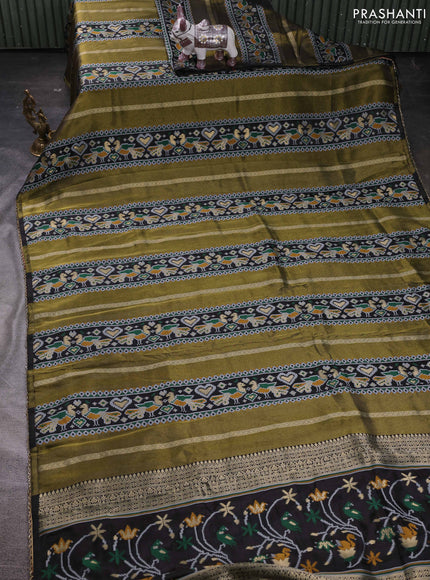 Black & Red Banarasi Silk - Patola Weaving