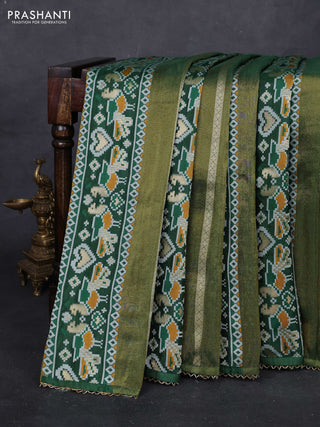 Green & Lime Green Banarasi Silk - Patola Weaving