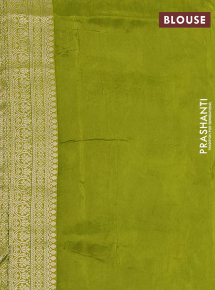 Green & Lime Green Banarasi Silk - Patola Weaving