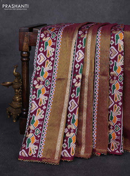 Purple & Red Banarasi Silk - Patola Weaving