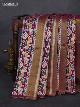 Purple & Red Banarasi Silk - Patola Weaving