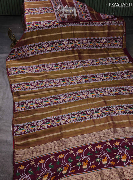 Purple & Red Banarasi Silk - Patola Weaving