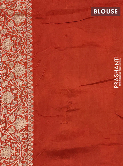Coffee Brown & Orange Banarasi Silk - Patola Weaving