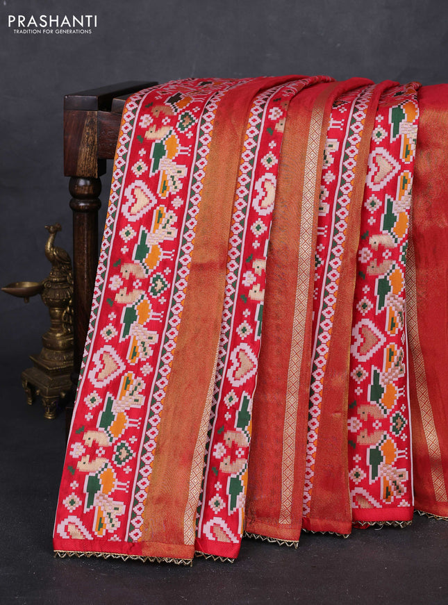 Red & Bottle Green Banarasi Silk - Patola Weaving