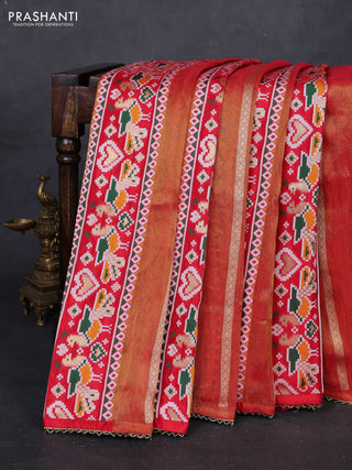 Red & Bottle Green Banarasi Silk - Patola Weaving