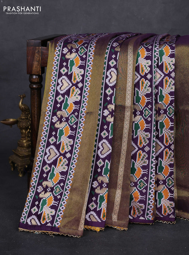 Violet & Yellow Banarasi Silk - Patola Weaving