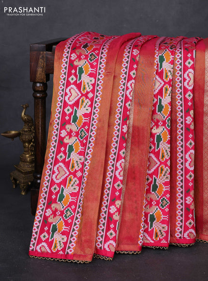 Red & Violet Banarasi Silk - Patola Weaving