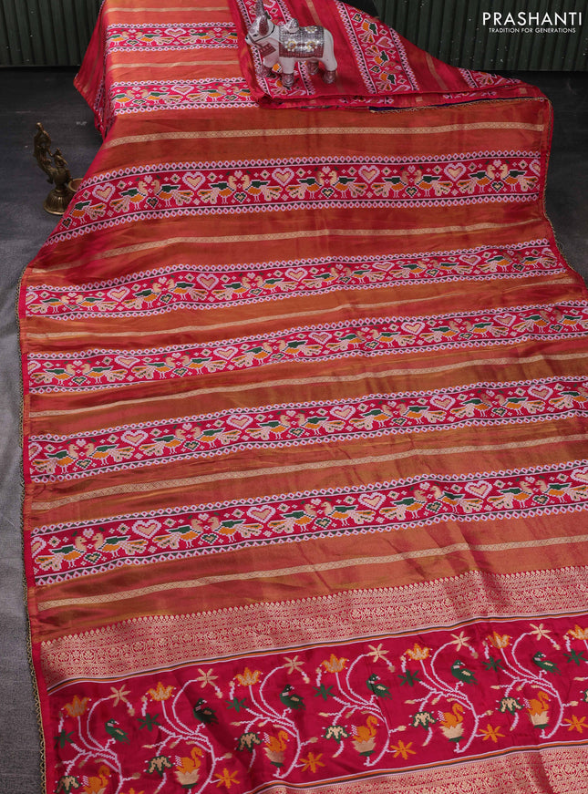 Red & Violet Banarasi Silk - Patola Weaving