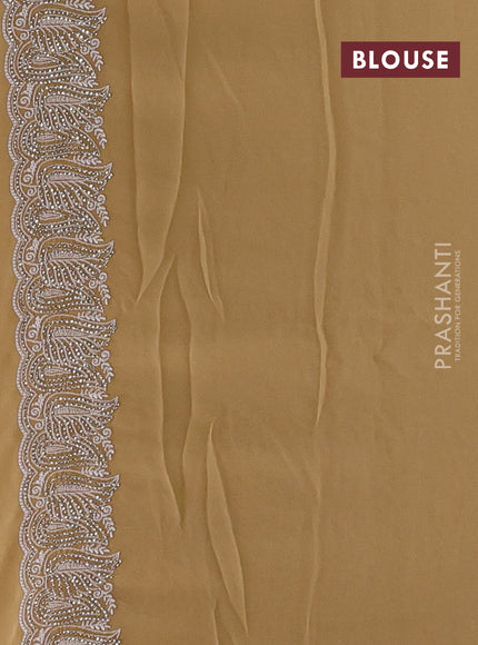 Sandal Georgette Saree - Embroidery