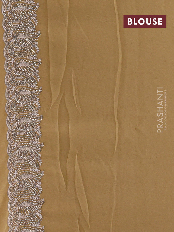 Sandal Georgette Saree - Embroidery