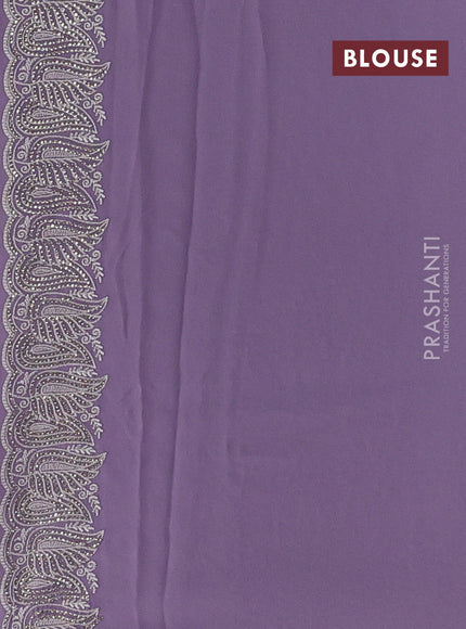 Lavender Georgette Saree - Embroidery