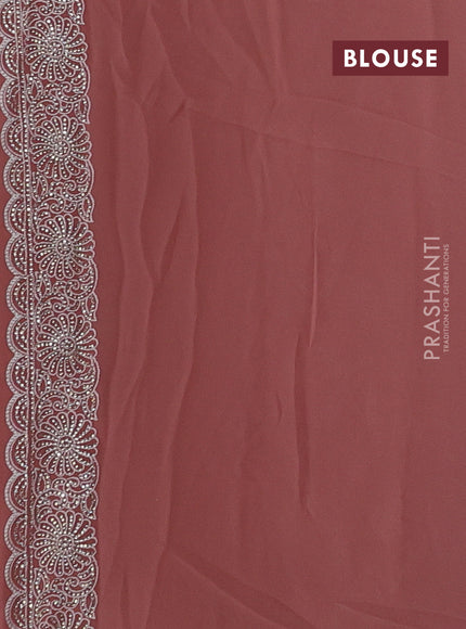 Teal Georgette Saree - Embroidery