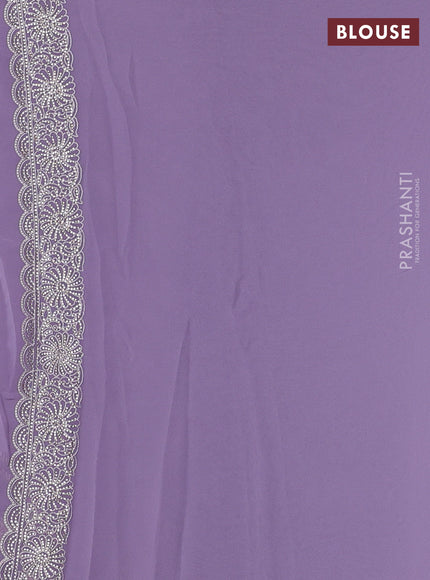 Lavender Georgette Saree - Embroidery