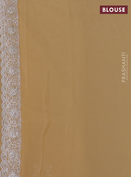 Sandal Georgette Saree - Embroidery