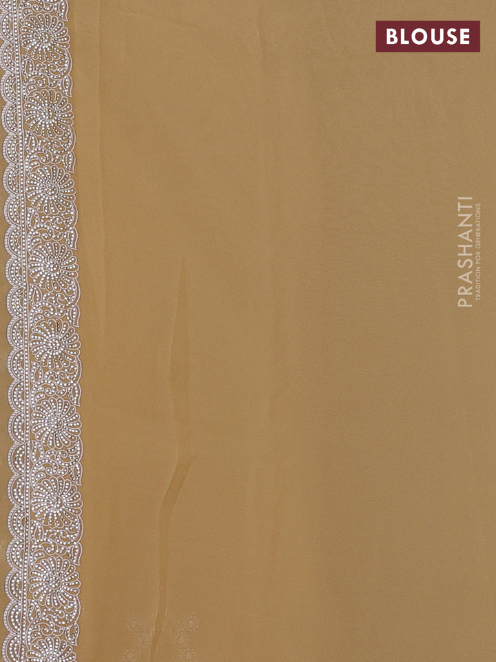 Sandal Georgette Saree - Embroidery